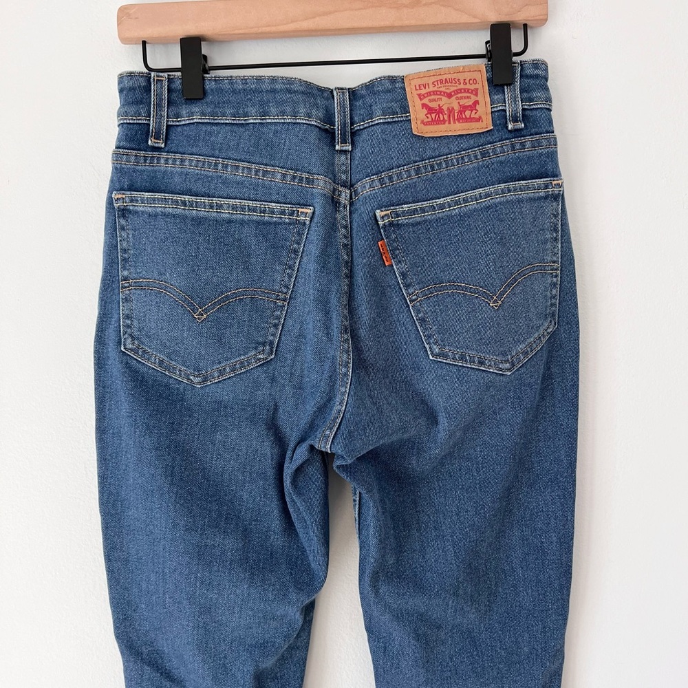 Levi's 721 Vintage High Rise Skinny Ankle Distressed Denim Jeans Blue Size 27 - Picture 5 of 16